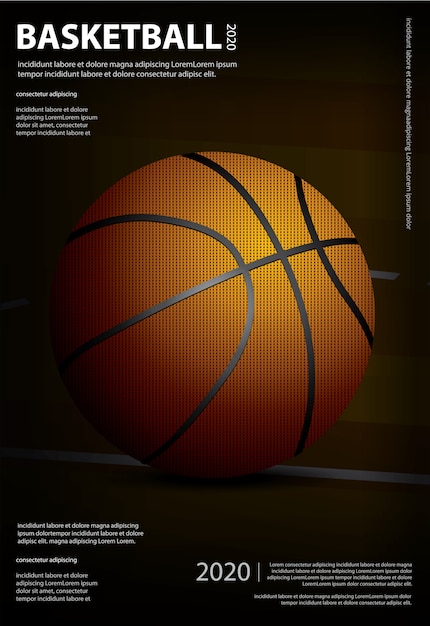 Basketball poster advertising illustration Premium Vector
