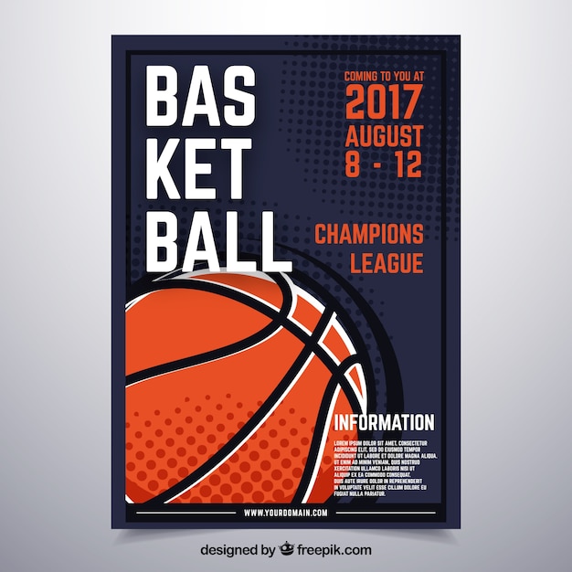 バスケットボールポスターデザイン プレミアムベクター