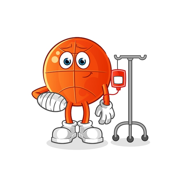 Ivイラストのバスケットボールの病気 キャラクター プレミアムベクター