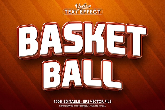 Premium Vector | Basketball text, cartoon style editable text effect