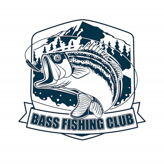 Bass fishing club | Premium Vector