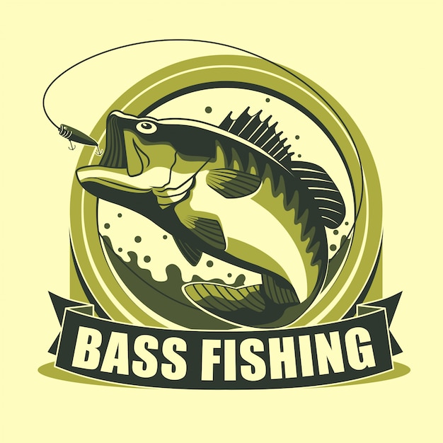 Download Bass fishing logo tournament badge Vector | Premium Download