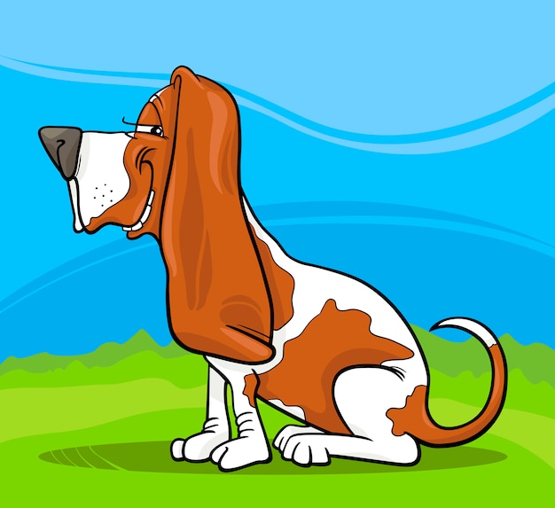 Premium Vector | Basset hound dog cartoon illustration