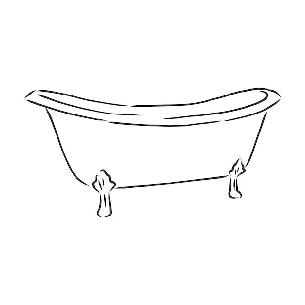 Premium Vector | Bath interior, hand draw, bath, vector sketch illustration