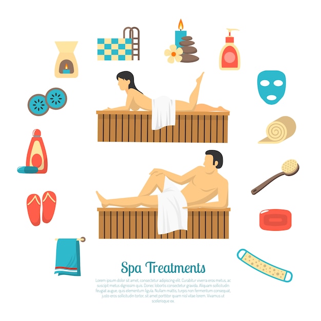 Download Bath sauna illustration elements and characters, man and ...