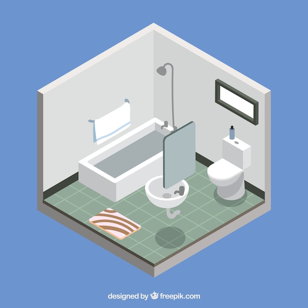 Free Vector | Bathroom in isometric design