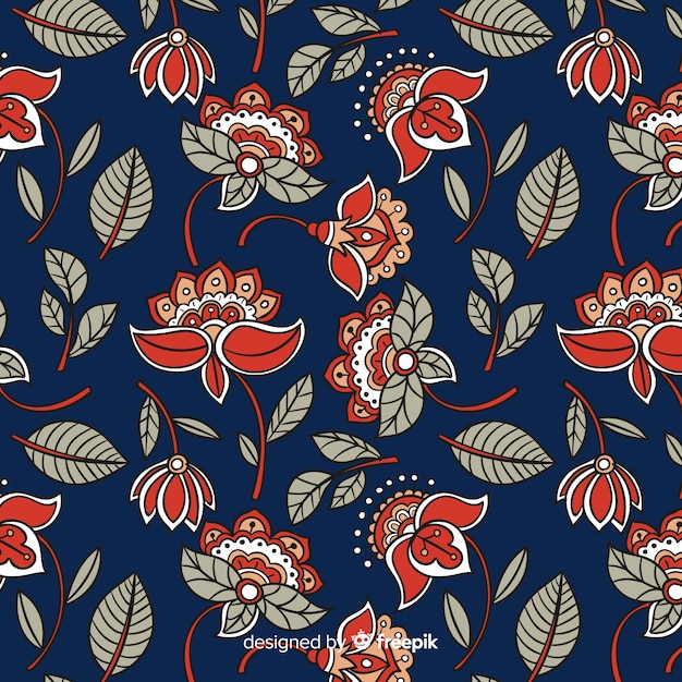  Batik  floral pattern Free  Vector 