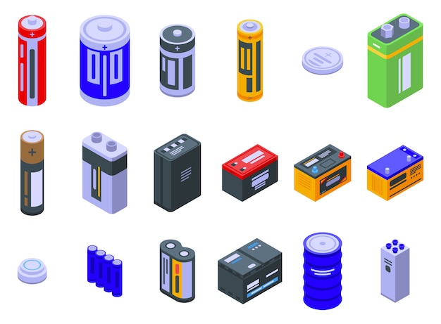 Premium Vector | Battery icons set