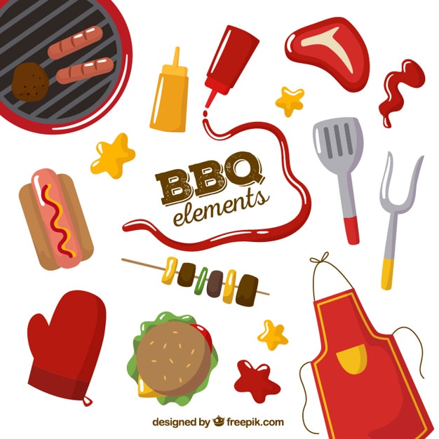 Bbq elements set | Free Vector