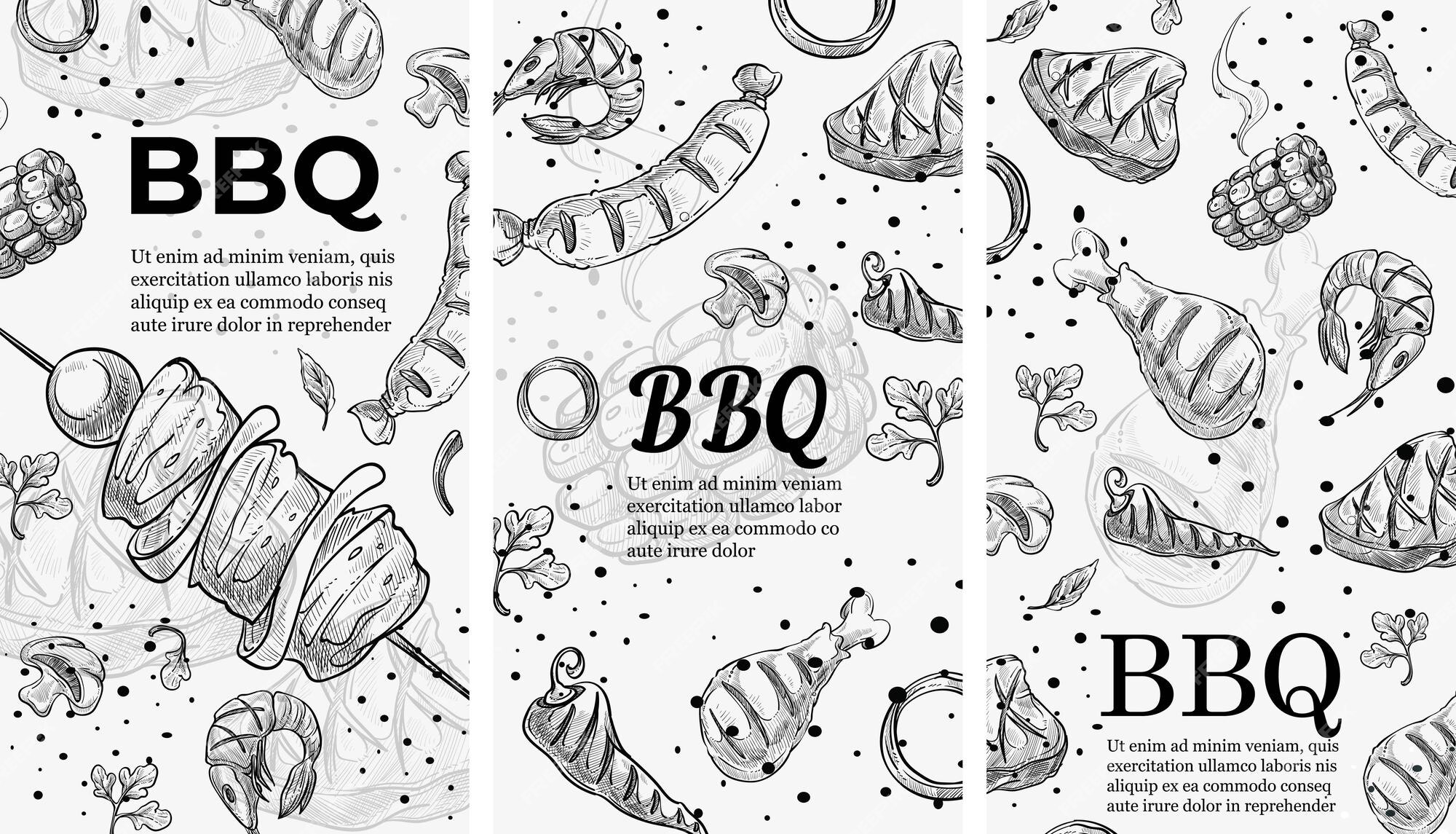 premium-vector-bbq-menu-with-vegetables-and-meat-grilled-food