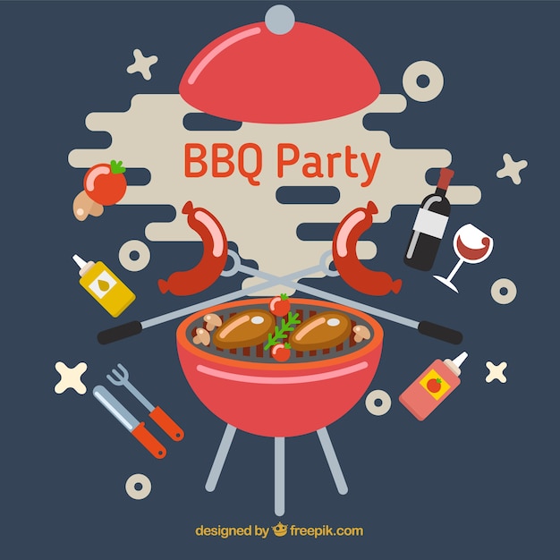 Bbq party in flat design