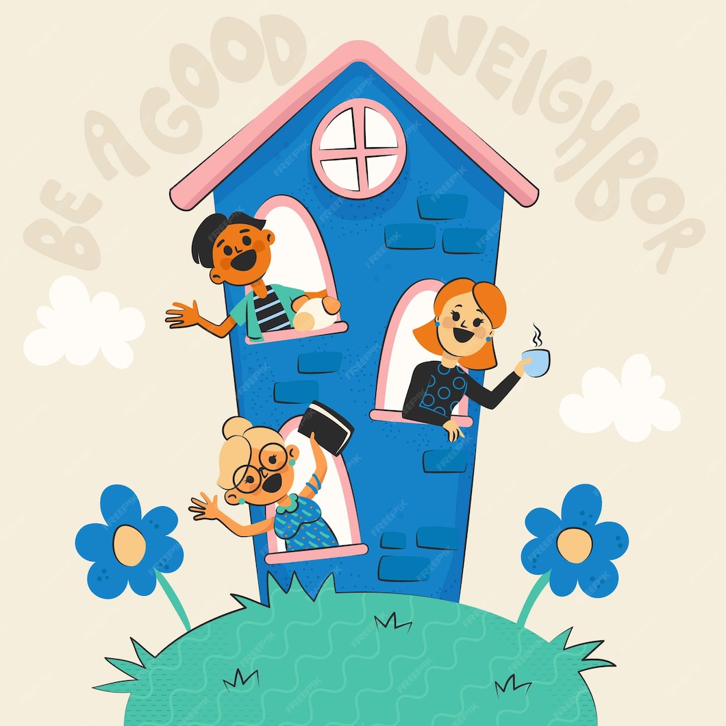 Premium Vector | Be a good neighbor illustration