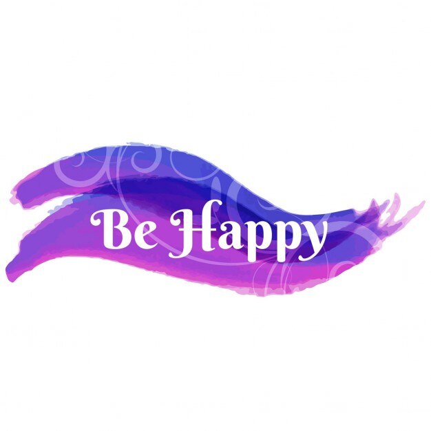 Be happy, purple watercolor Vector | Free Download