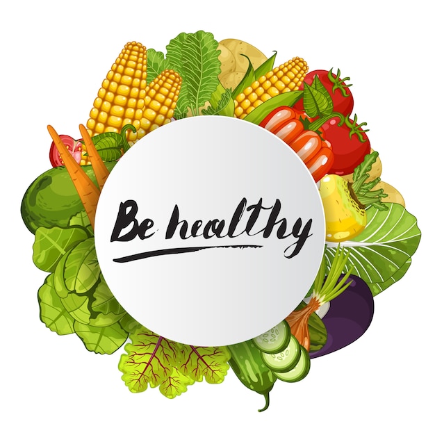 Download Free Be Healthy Round Concept With Vegetable Premium Vector Use our free logo maker to create a logo and build your brand. Put your logo on business cards, promotional products, or your website for brand visibility.