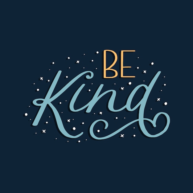 Premium Vector | Be kind colorful lettering doodle