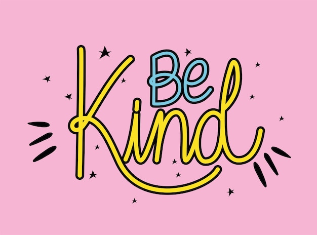 Premium Vector | Be kind lettering