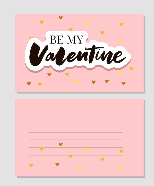 Premium Vector Be my valentine card template