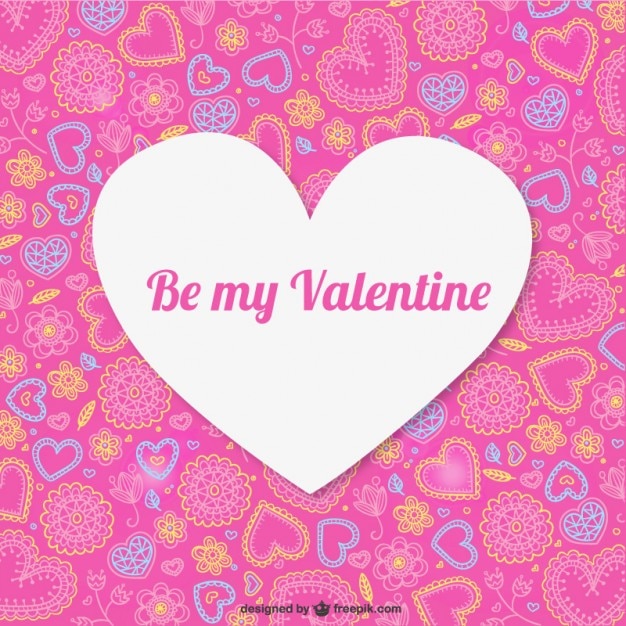 Free Vector Be my valentine card