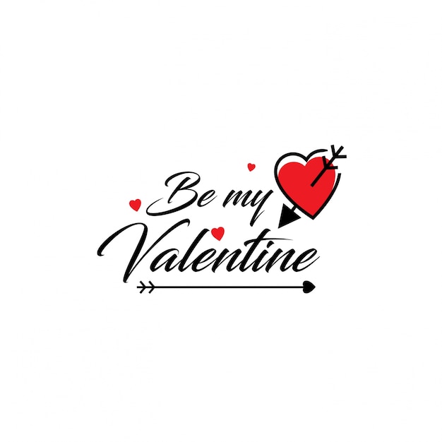 Download Be my valentine typographic | Free Vector