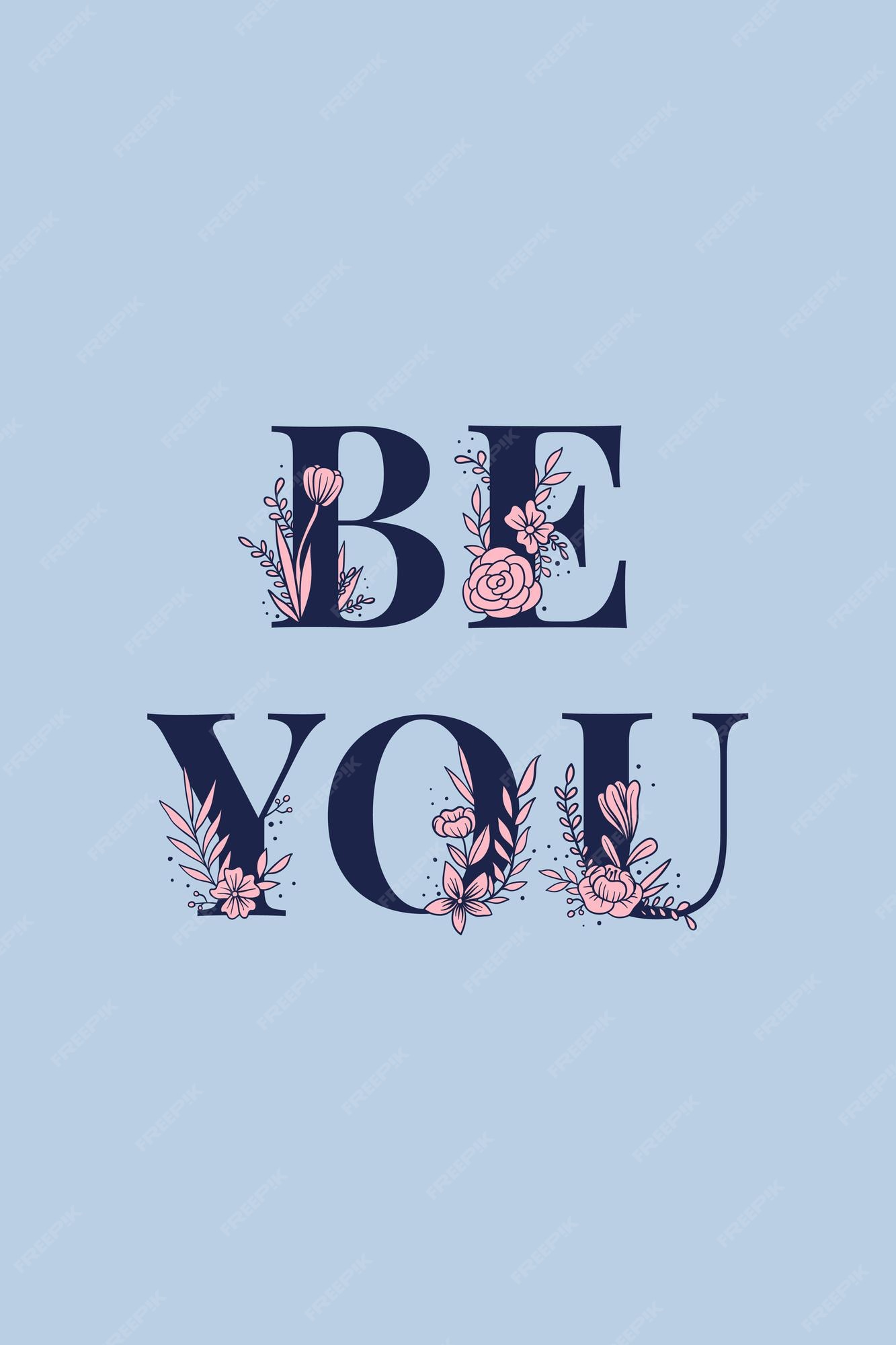 Free Vector | Be you feminine typography font