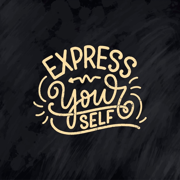 Premium Vector | Be yourself lettering slogan. modern calligraphy text ...