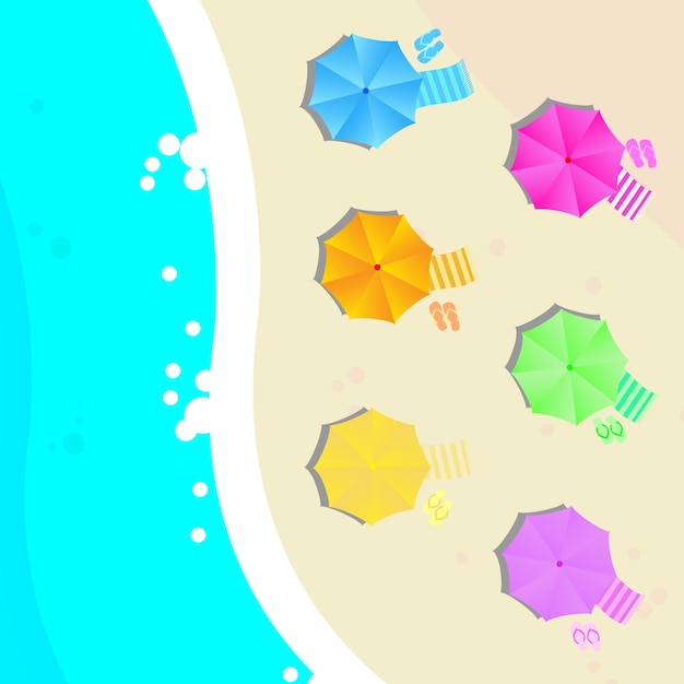 Beach and umbrella background design