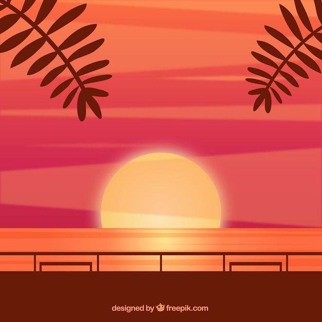 Beach at sunset background