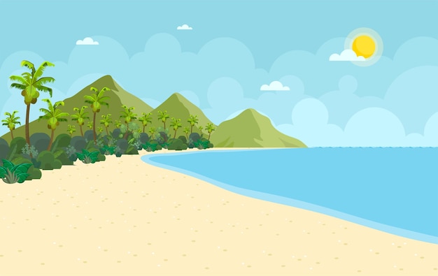 Premium Vector | Beach background vector illustration