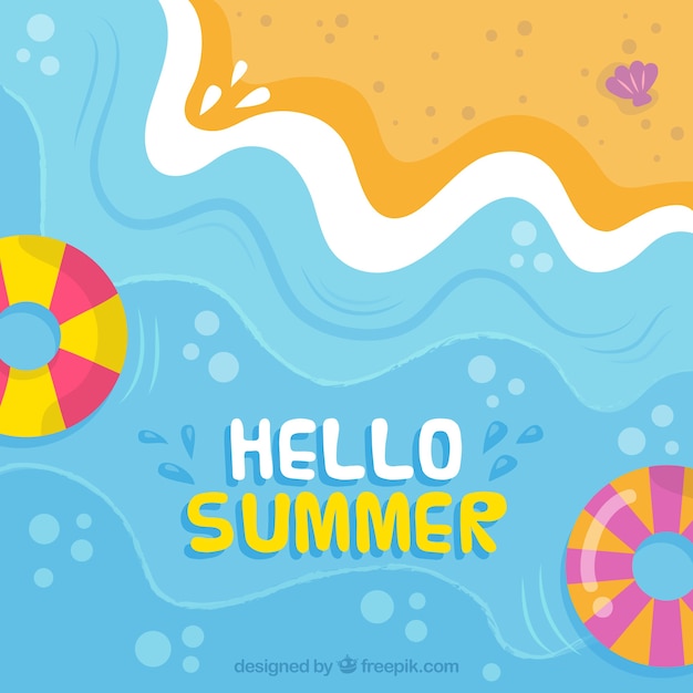 Free Vector | Beach background with floats