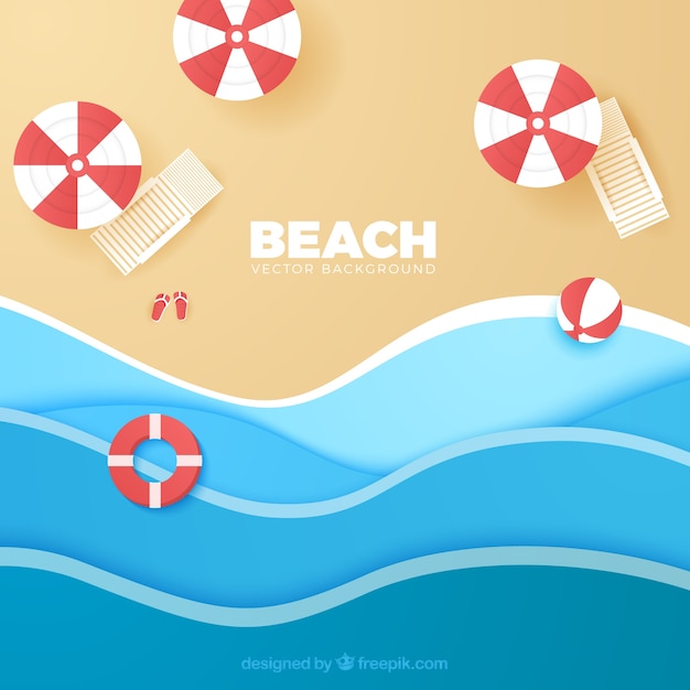 Beach background with top view