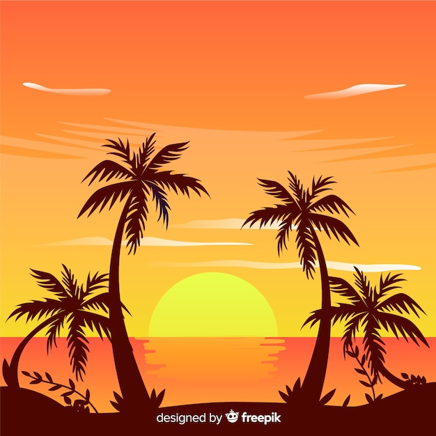 Beach background Vector | Free Download