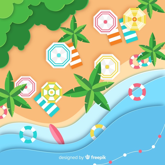 Beach background Free Vector
