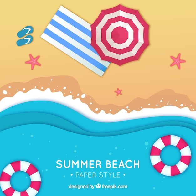 Beach from the top background in flat style Free Vector Beach from the top background in flat style Free Vector