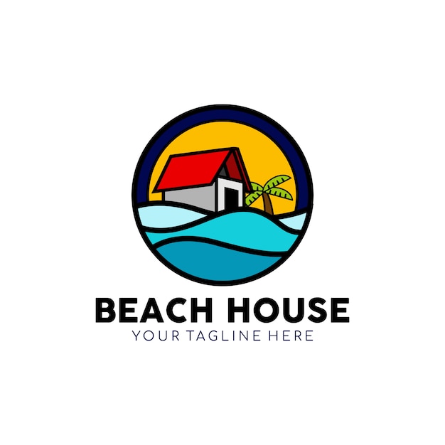 Premium Vector | Beach house logo