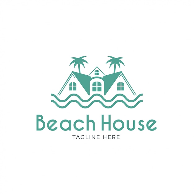 Premium Vector | Beach house logo