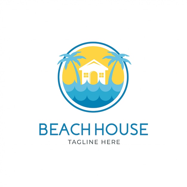 Premium Vector | Beach house logo