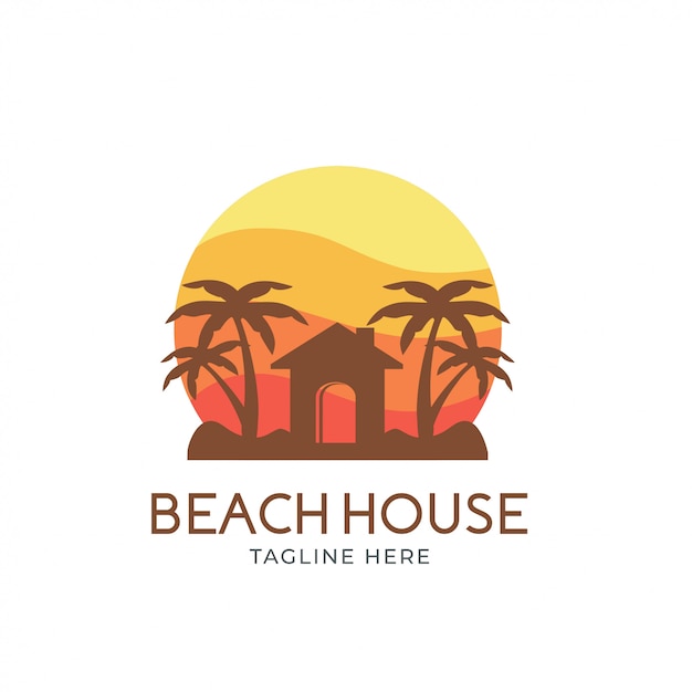 Premium Vector | Beach house logo