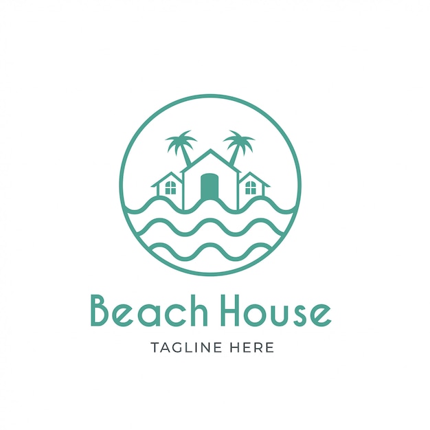 Premium Vector | Beach house logo