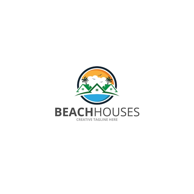 Download Free Beach Houses Logo Premium Vector Use our free logo maker to create a logo and build your brand. Put your logo on business cards, promotional products, or your website for brand visibility.