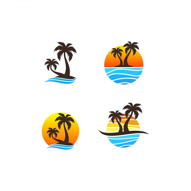 Download Beach logo bundle Vector | Premium Download