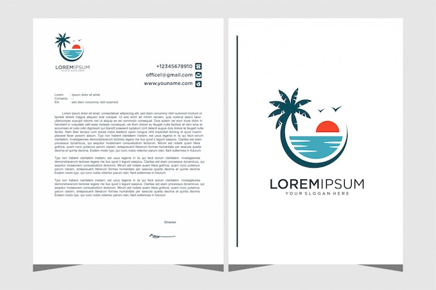 Download Free Beach Logo Design Stationery Template Premium Vector Use our free logo maker to create a logo and build your brand. Put your logo on business cards, promotional products, or your website for brand visibility.