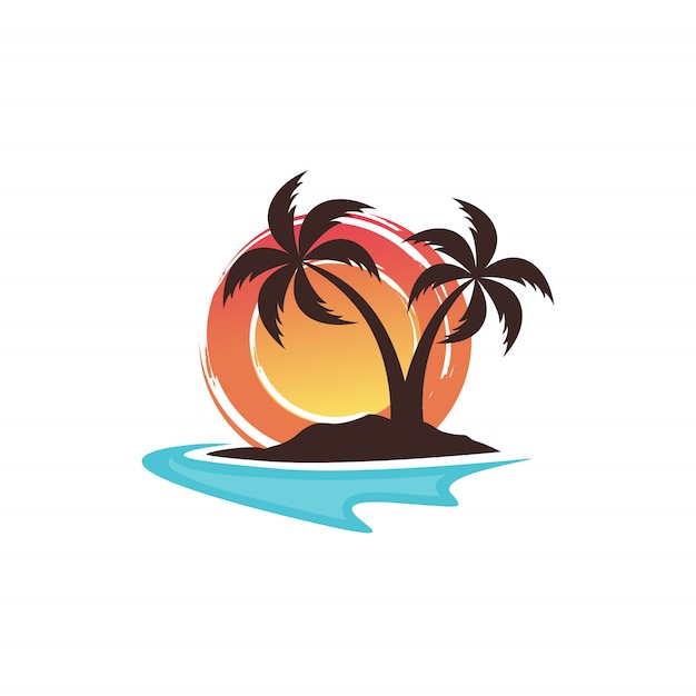 Premium Vector | Beach logo design vector template