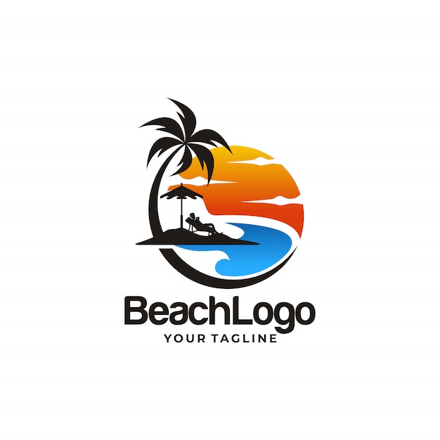 Premium Vector | Beach logo design vector template