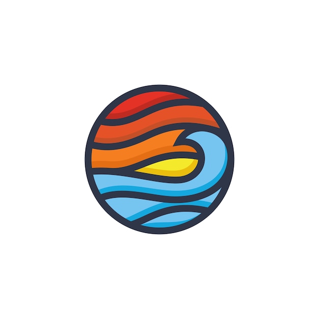 Beach logo design vector template | Premium Vector