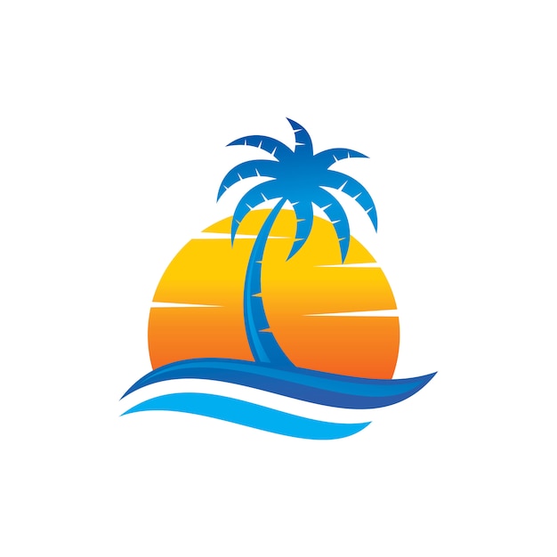 Beach logo vector | Premium Vector