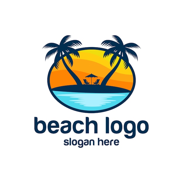 Premium Vector | Beach logo vectors