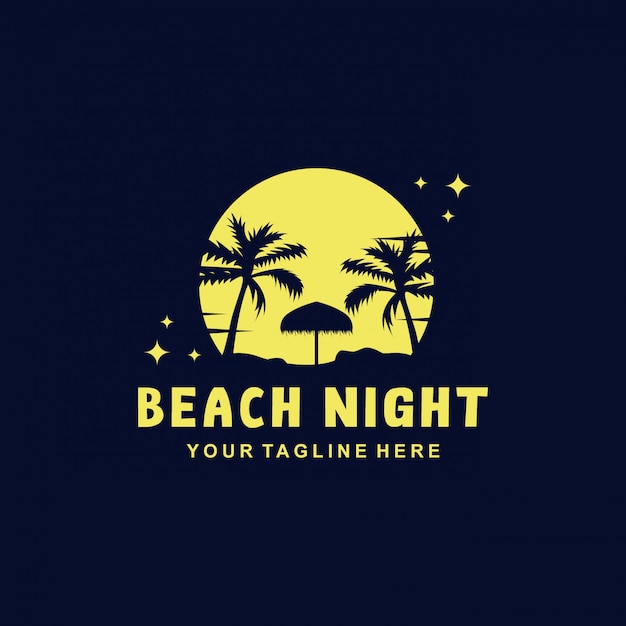 Download Free Beach Night Logo Template Premium Vector Use our free logo maker to create a logo and build your brand. Put your logo on business cards, promotional products, or your website for brand visibility.