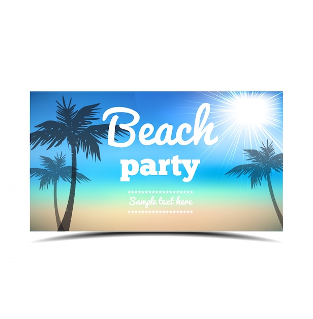 Premium Vector Beach Party Flyer Vector Design Beautiful Background