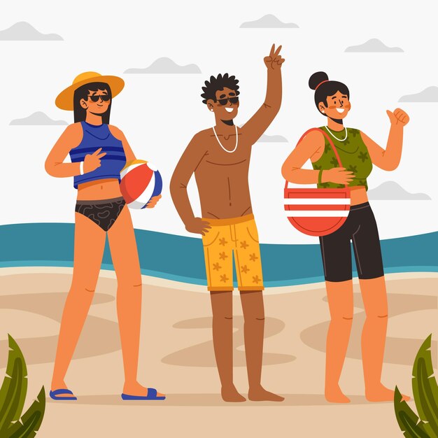 Beach people concept | Free Vector