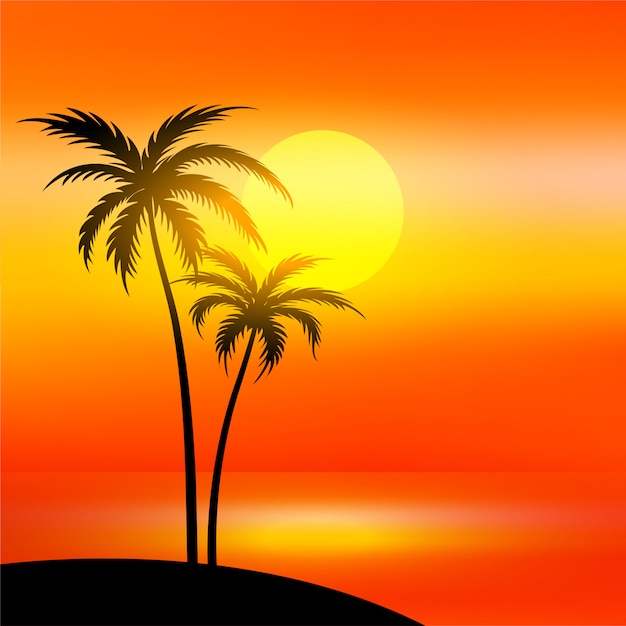 Download Free Beach Scene With Sunset And Palm Tree Free Vector Use our free logo maker to create a logo and build your brand. Put your logo on business cards, promotional products, or your website for brand visibility.